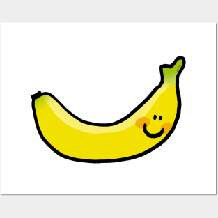 yellow banana cartoon Posters and Art